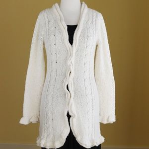 Long cream cotton sweater
